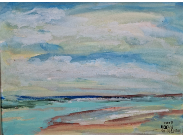 Acryl schilderij, maya wildevuur, mexico, 2008 - afbeelding 1 van  10