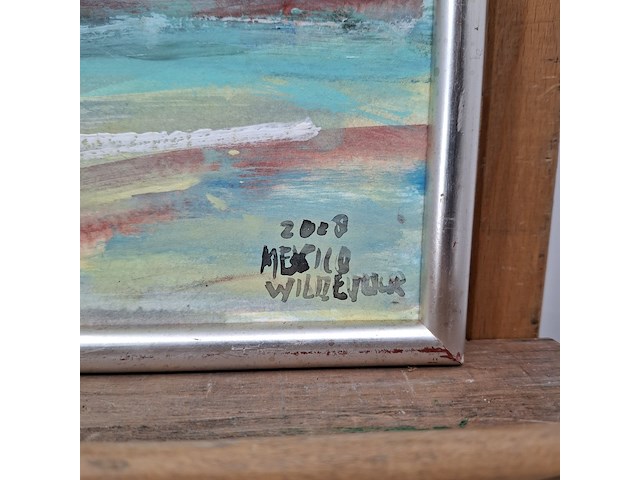 Acryl schilderij, maya wildevuur, mexico, 2008 - afbeelding 6 van  10