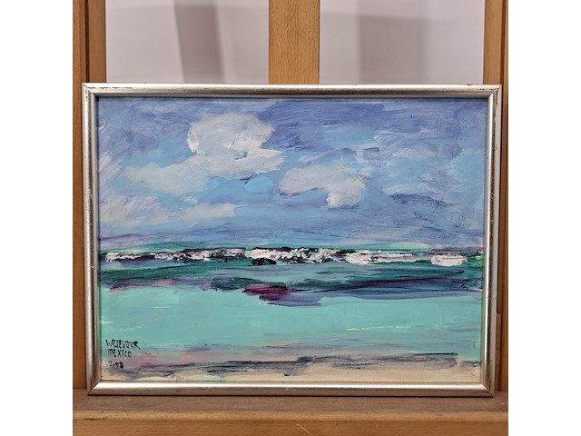 Acryl schilderij, maya wildevuur, mexico, 2008 - afbeelding 2 van  9