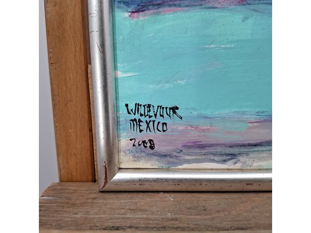 Acryl schilderij, maya wildevuur, mexico, 2008 - afbeelding 5 van  9