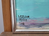 Acryl schilderij, maya wildevuur, mexico, 2008 - afbeelding 5 van  9