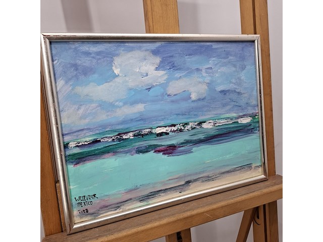 Acryl schilderij, maya wildevuur, mexico, 2008 - afbeelding 7 van  9