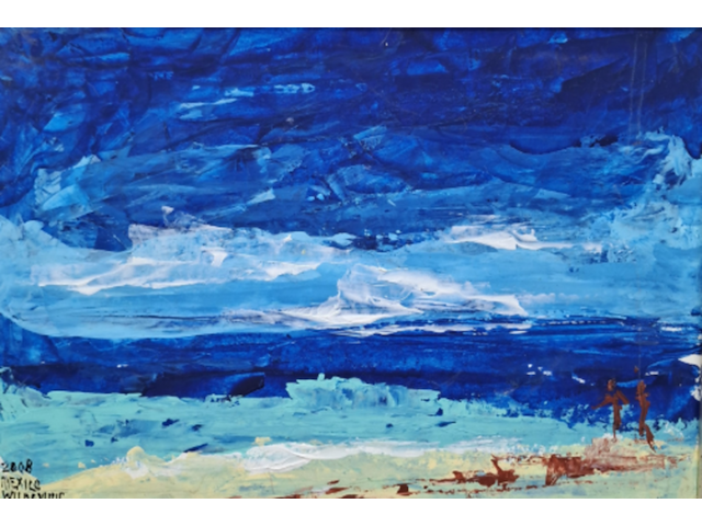Acryl schilderij, maya wildevuur, mexico, 2008 - afbeelding 1 van  10