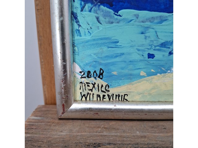 Acryl schilderij, maya wildevuur, mexico, 2008 - afbeelding 6 van  10