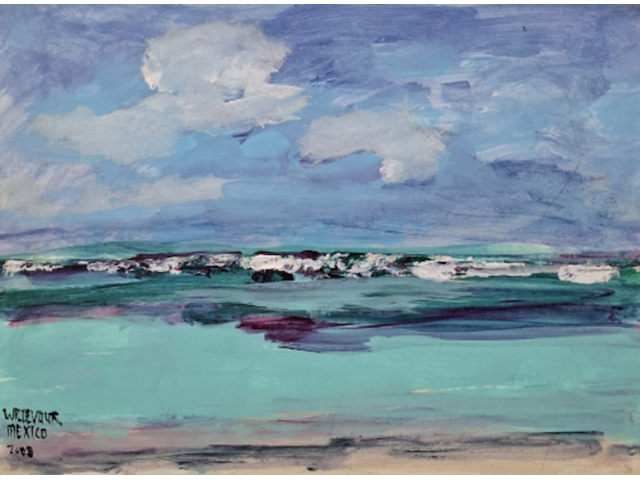 Acryl schilderij, maya wildevuur, mexico, 2008 - afbeelding 1 van  9