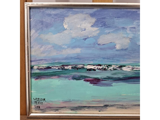 Acryl schilderij, maya wildevuur, mexico, 2008 - afbeelding 3 van  9