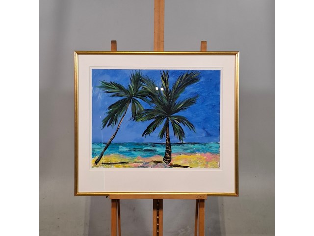 Acryl schilderij, maya wildevuur, moorea, 1998 - afbeelding 1 van  7