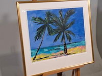 Acryl schilderij, maya wildevuur, moorea, 1998 - afbeelding 2 van  7