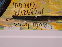 Acryl schilderij, maya wildevuur, moorea, 1998 - afbeelding 4 van  7