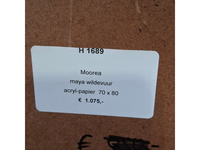 Acryl schilderij, maya wildevuur, moorea, 1998 - afbeelding 7 van  7