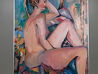 Acryl schilderij, maya wildevuur, naakt, 1987 - afbeelding 2 van  9