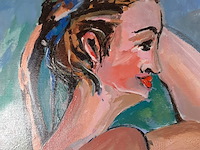 Acryl schilderij, maya wildevuur, naakt, 1987 - afbeelding 5 van  9