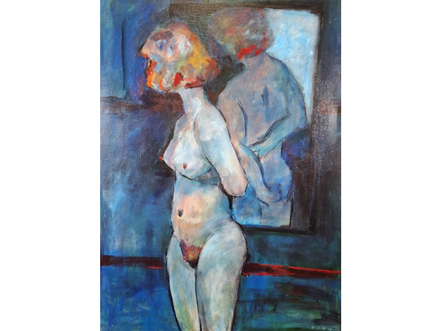 Acryl schilderij, maya wildevuur, naakt, 1989 - afbeelding 1 van  8