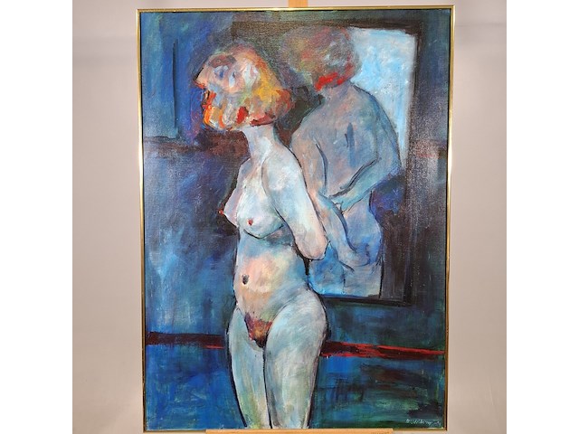 Acryl schilderij, maya wildevuur, naakt, 1989 - afbeelding 2 van  8