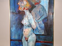 Acryl schilderij, maya wildevuur, naakt, 1989 - afbeelding 2 van  8