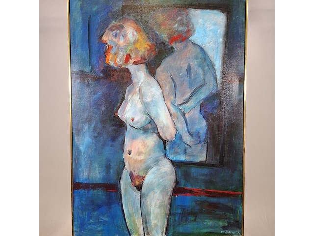 Acryl schilderij, maya wildevuur, naakt, 1989 - afbeelding 3 van  8