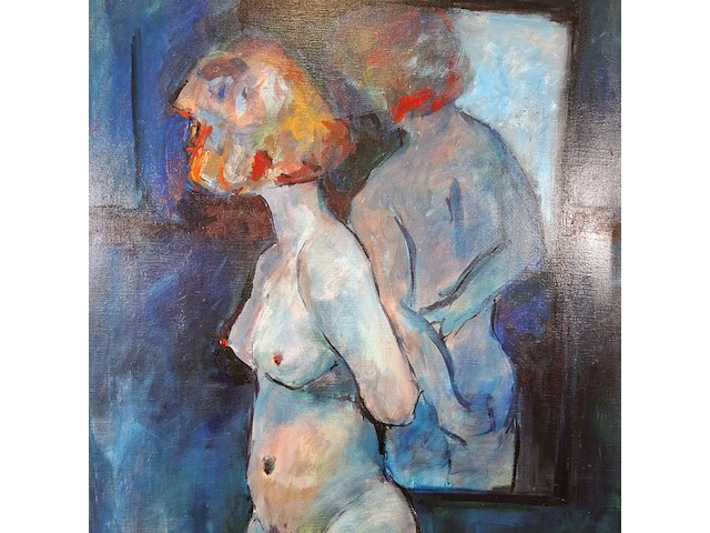 Acryl schilderij, maya wildevuur, naakt, 1989 - afbeelding 4 van  8