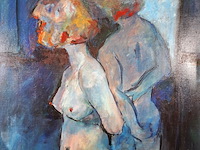 Acryl schilderij, maya wildevuur, naakt, 1989 - afbeelding 4 van  8