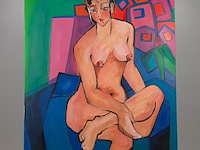 Acryl schilderij, maya wildevuur, naakt - afbeelding 2 van  9