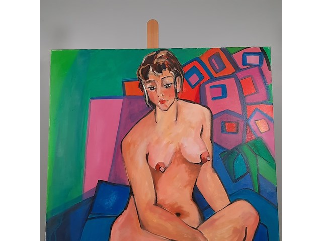 Acryl schilderij, maya wildevuur, naakt - afbeelding 3 van  9