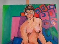 Acryl schilderij, maya wildevuur, naakt - afbeelding 3 van  9