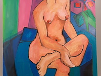 Acryl schilderij, maya wildevuur, naakt - afbeelding 4 van  9