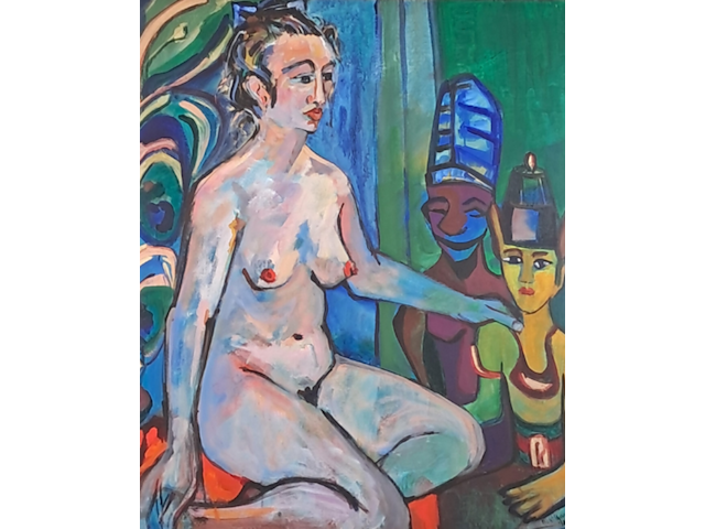 Acryl schilderij, maya wildevuur, naakt - afbeelding 1 van  9