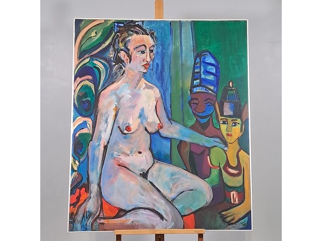 Acryl schilderij, maya wildevuur, naakt - afbeelding 2 van  9