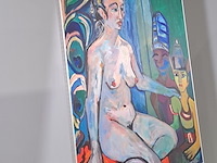 Acryl schilderij, maya wildevuur, naakt - afbeelding 3 van  9