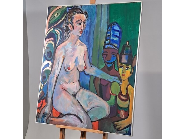 Acryl schilderij, maya wildevuur, naakt - afbeelding 4 van  9
