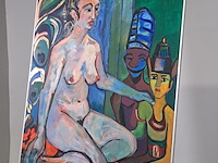 Acryl schilderij, maya wildevuur, naakt - afbeelding 4 van  9