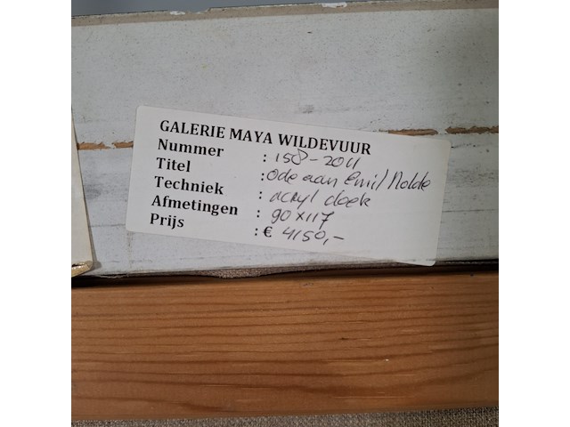 Acryl schilderij, maya wildevuur, ode aan emil nolde, 1991 - afbeelding 2 van  11