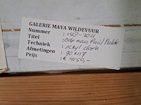 Acryl schilderij, maya wildevuur, ode aan emil nolde, 1991 - afbeelding 2 van  11