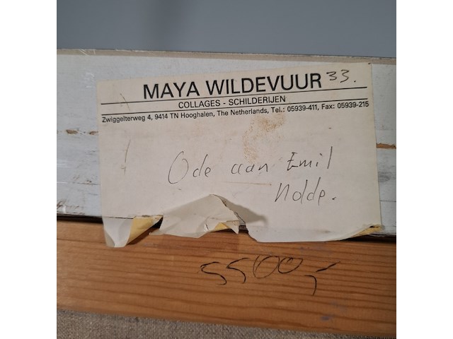 Acryl schilderij, maya wildevuur, ode aan emil nolde, 1991 - afbeelding 3 van  11