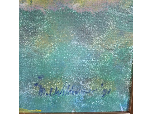 Acryl schilderij, maya wildevuur, ode aan emil nolde, 1991 - afbeelding 7 van  11