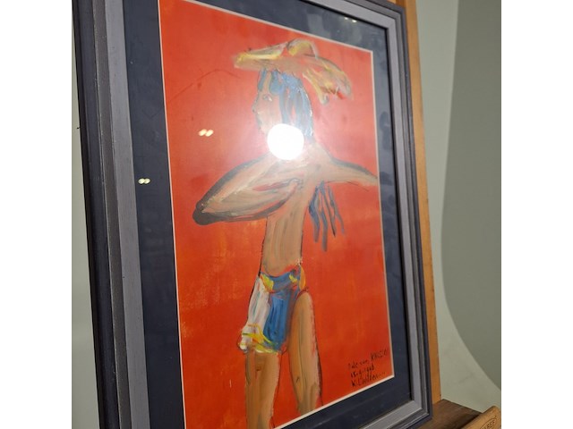 Acryl schilderij, maya wildevuur, ode aan knossos, 1990 - afbeelding 7 van  10