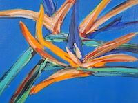 Acryl schilderij, maya wildevuur, orchidee - afbeelding 1 van  7