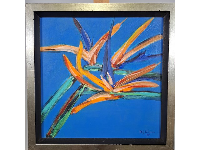 Acryl schilderij, maya wildevuur, orchidee - afbeelding 2 van  7