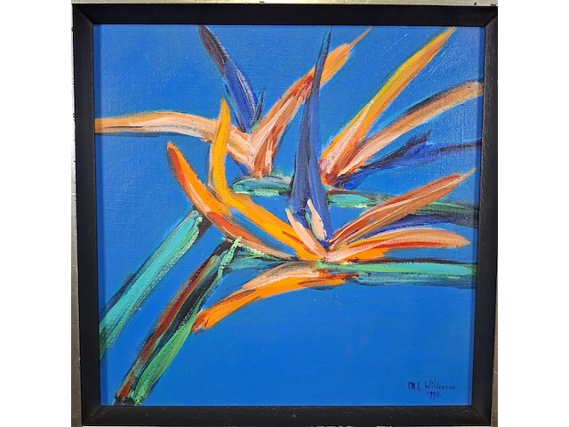 Acryl schilderij, maya wildevuur, orchidee - afbeelding 4 van  7