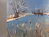Acryl schilderij, maya wildevuur, oude schans, 2002 - afbeelding 3 van  9