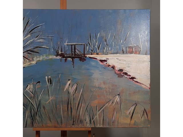 Acryl schilderij, maya wildevuur, oude schans, 2002 - afbeelding 4 van  9