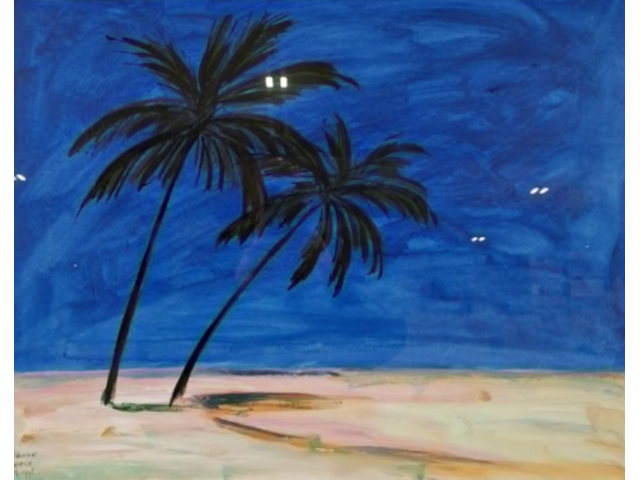 Acryl schilderij, maya wildevuur, polynesië , 1998 - afbeelding 1 van  8