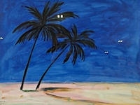 Acryl schilderij, maya wildevuur, polynesië , 1998 - afbeelding 1 van  8