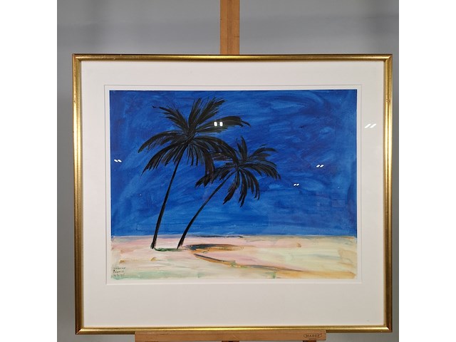 Acryl schilderij, maya wildevuur, polynesië , 1998 - afbeelding 2 van  8