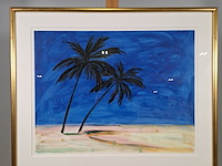 Acryl schilderij, maya wildevuur, polynesië , 1998 - afbeelding 2 van  8