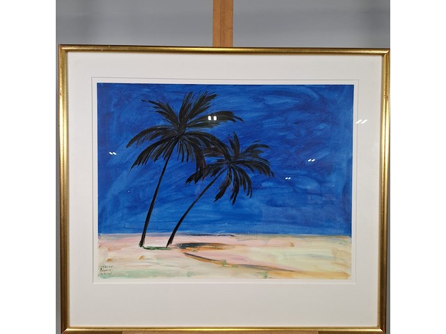 Acryl schilderij, maya wildevuur, polynesië , 1998 - afbeelding 3 van  8