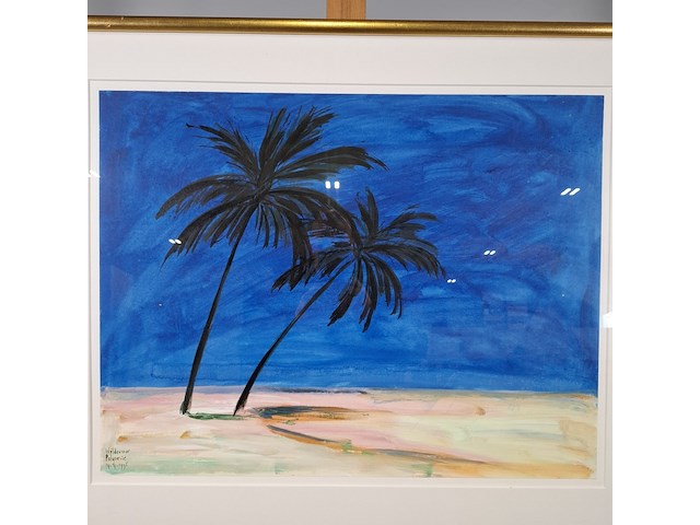 Acryl schilderij, maya wildevuur, polynesië , 1998 - afbeelding 4 van  8