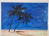 Acryl schilderij, maya wildevuur, polynesië , 1998 - afbeelding 4 van  8
