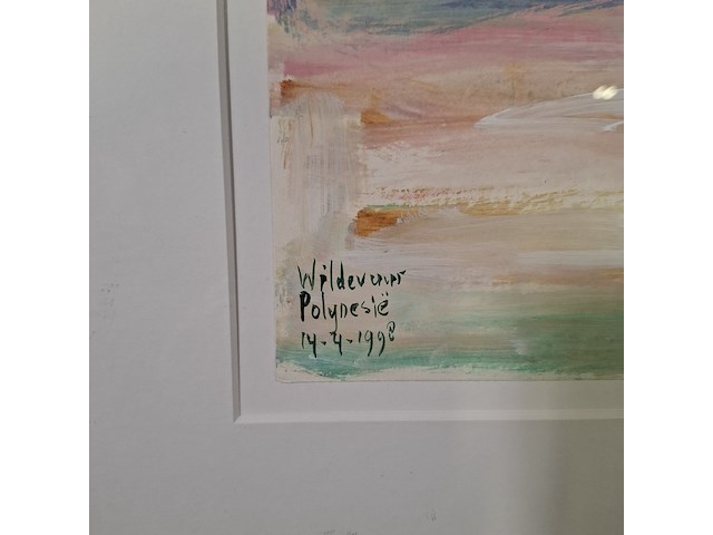 Acryl schilderij, maya wildevuur, polynesië , 1998 - afbeelding 5 van  8