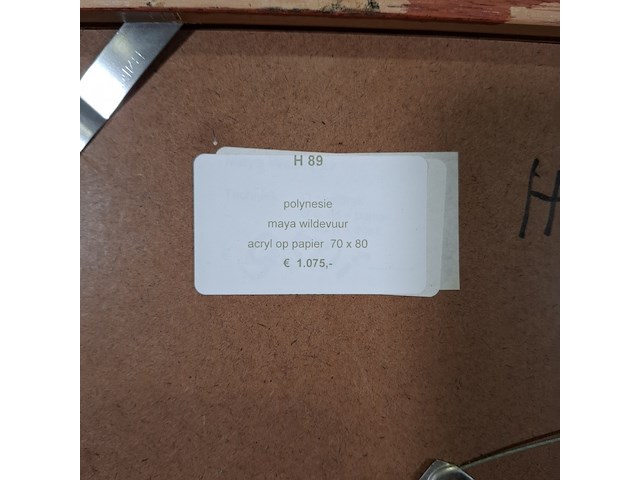 Acryl schilderij, maya wildevuur, polynesië , 1998 - afbeelding 8 van  8